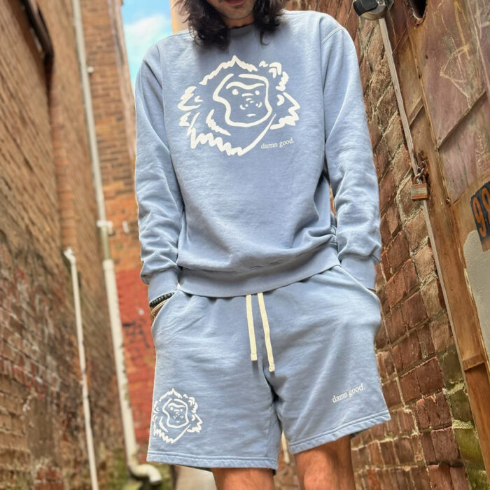 damn good monkey crewneck with shorts